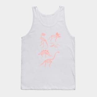 Dinosaurs Fossils on Pink Tank Top